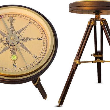 Vintage Brass Large Compass Coffee Table